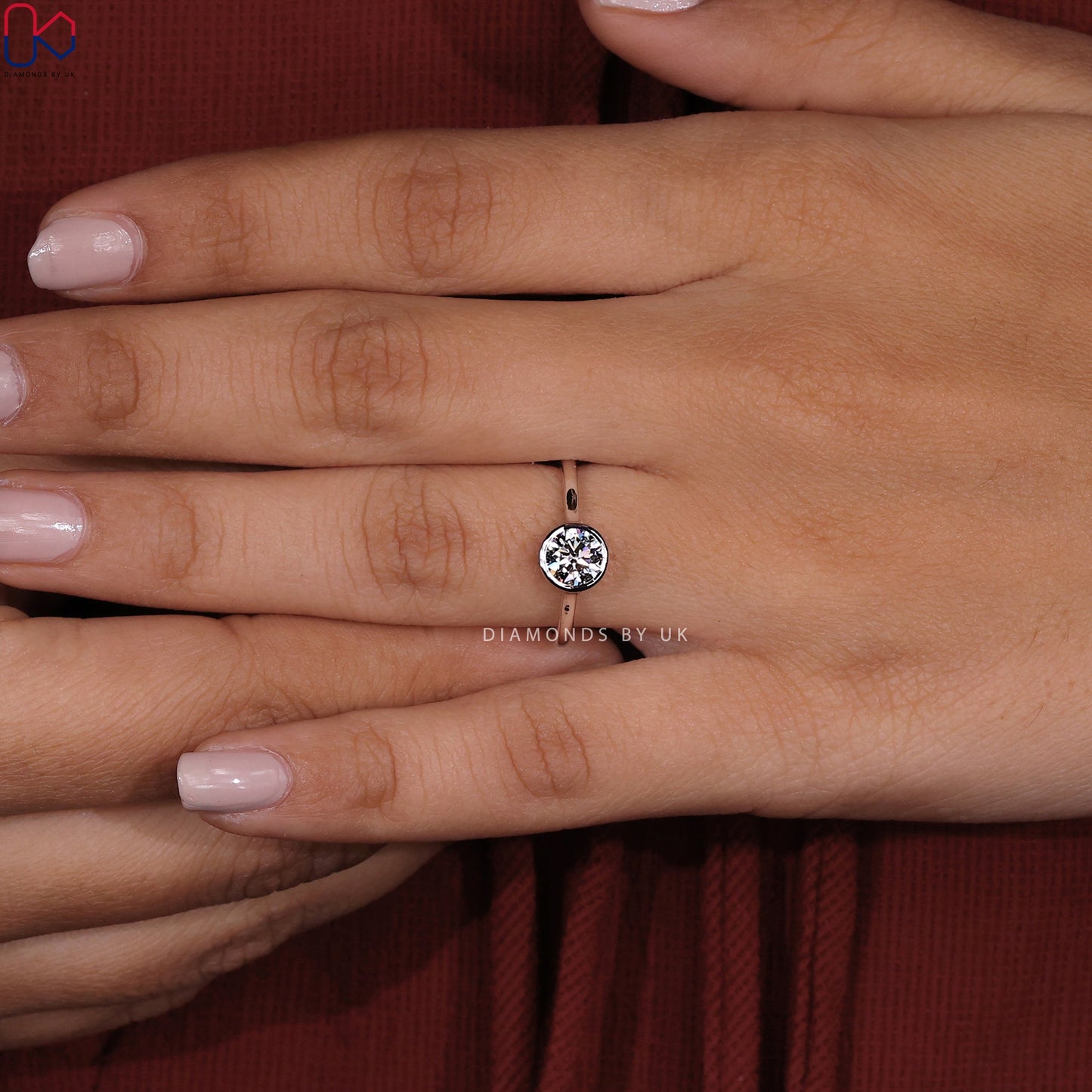 Round Diamond Bezel Set Engagement Ring