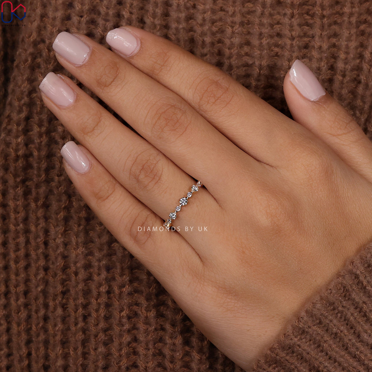 Yellow Gold Shared Prong Diamond Band