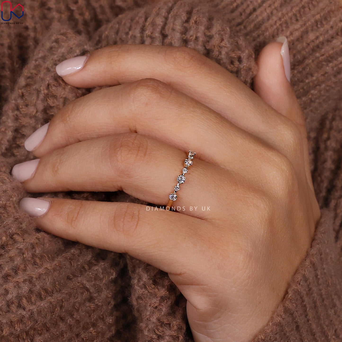 Yellow Gold Shared Prong Diamond Band