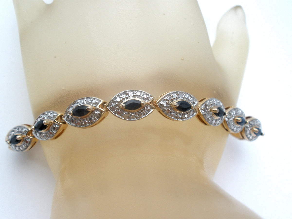 Black Sapphire Tennis Bracelet Vermeil 925 Ross Simons