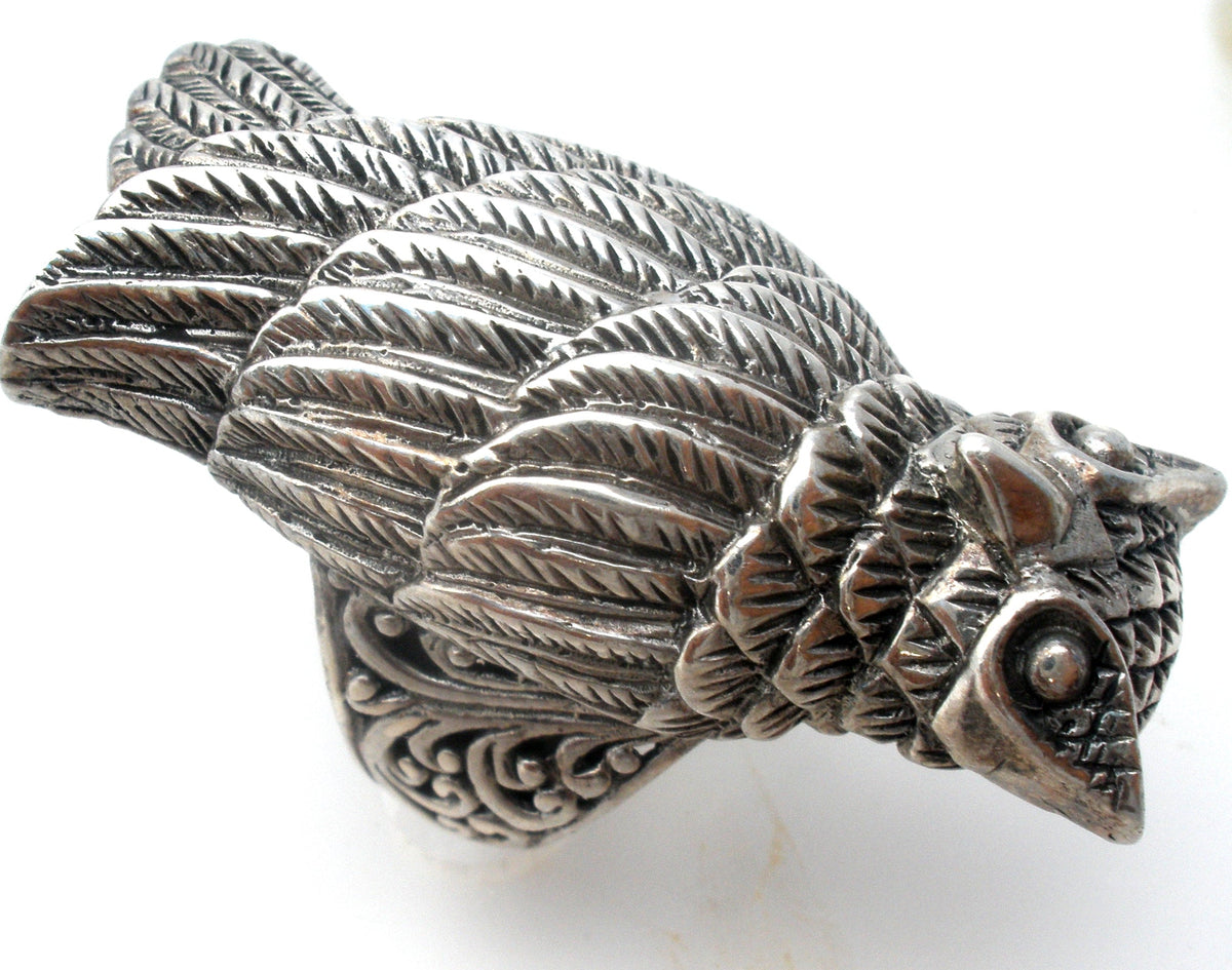 Sarda Owl Ring Sterling Silver Size 8