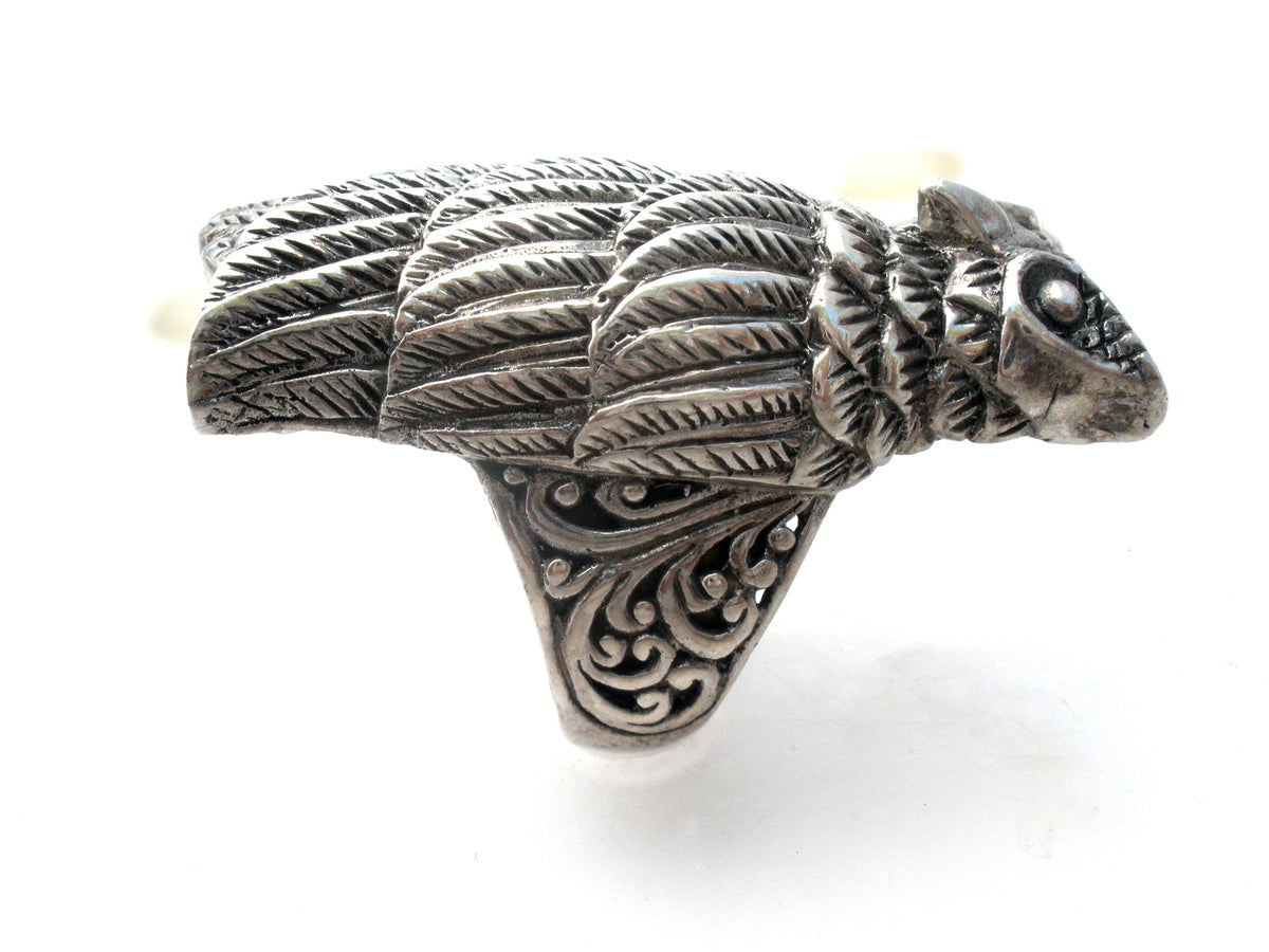Sarda Owl Ring Sterling Silver Size 8