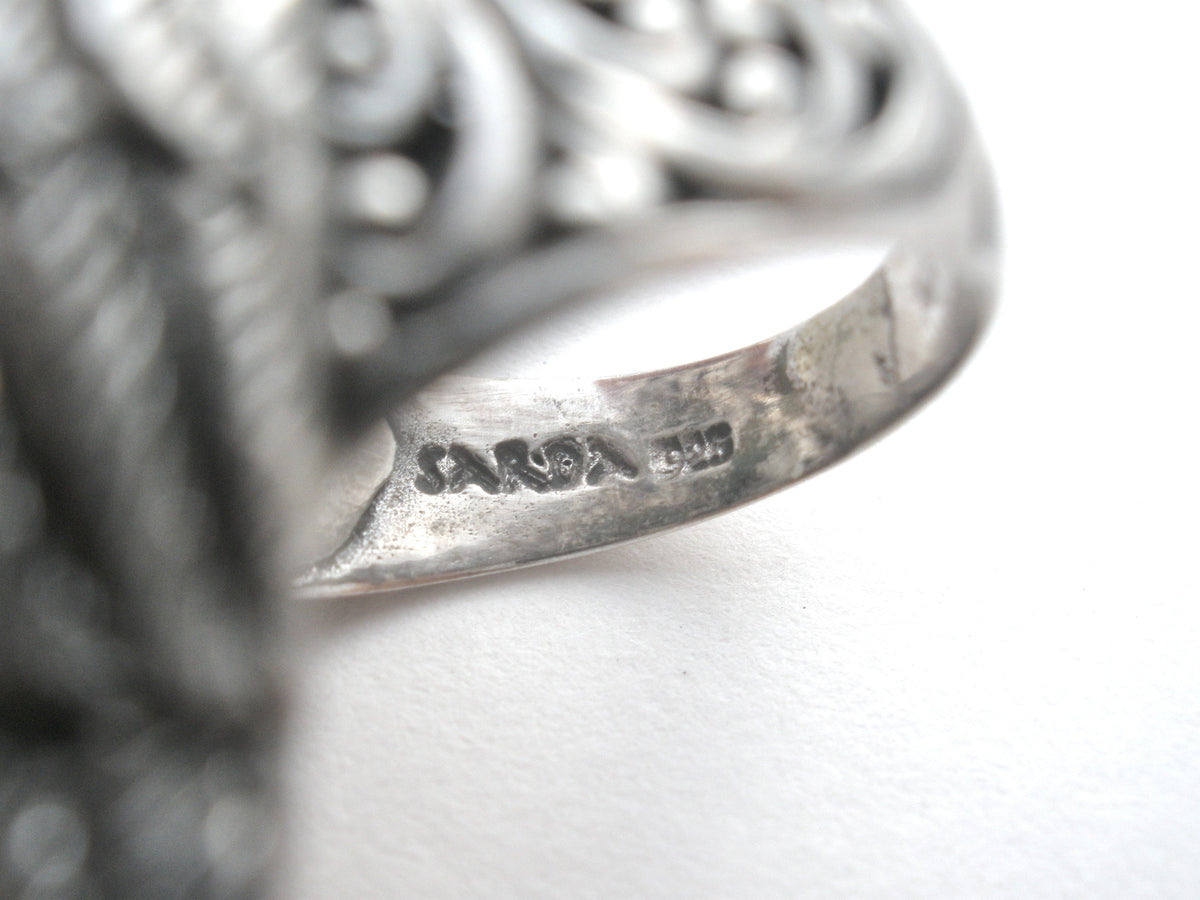 Sarda Owl Ring Sterling Silver Size 8