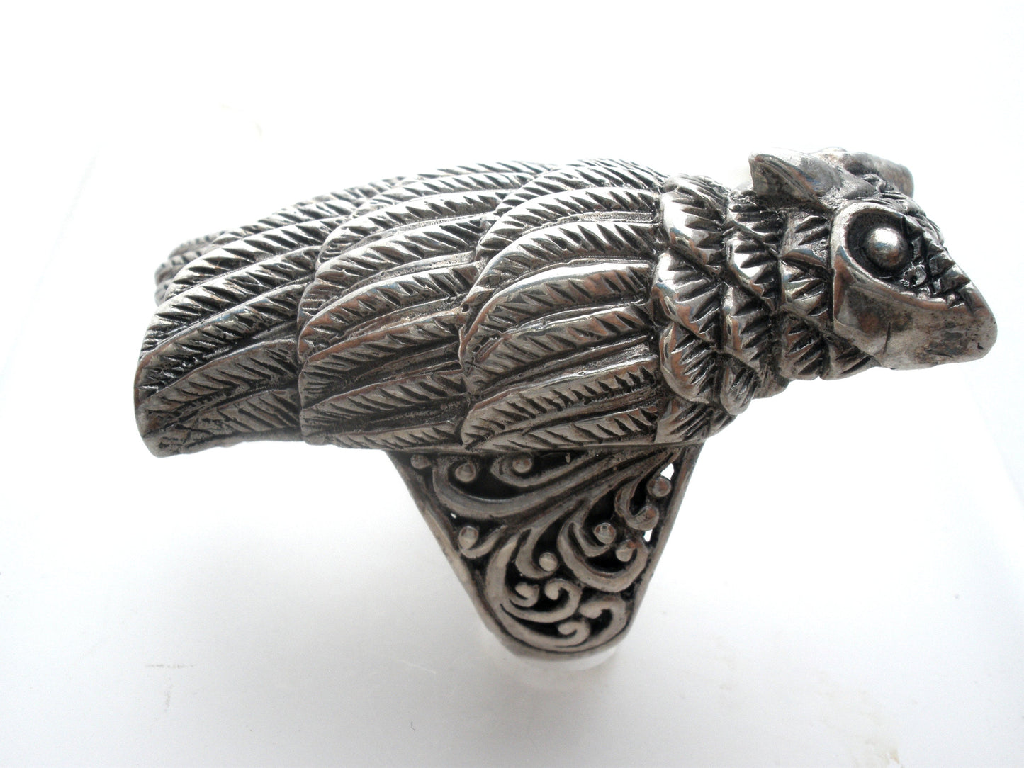 Sarda Owl Ring Sterling Silver Size 8