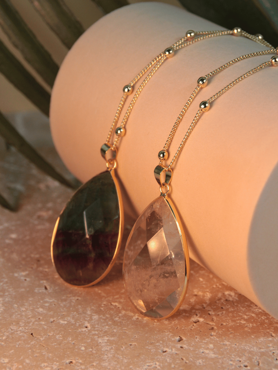 AGUSTINA Long Necklace - Water drop pendant