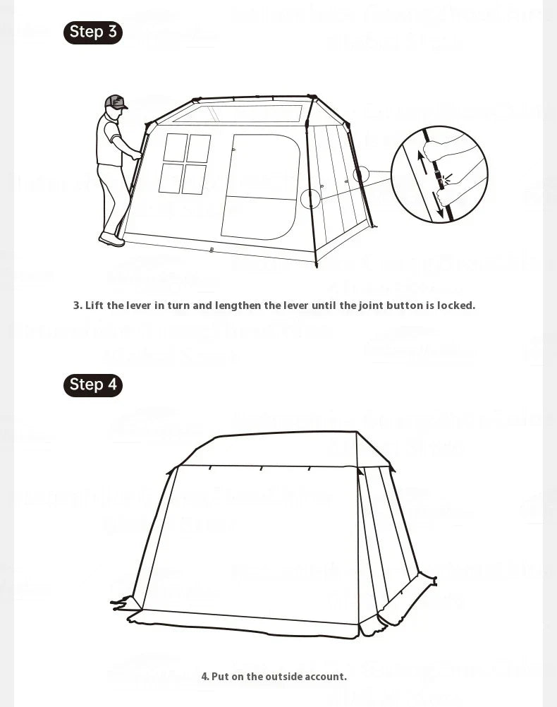 PRE-ORDER Naturehike VILLAGE 6.0 Gen 2 Flagship Edition Fast Automatic Cabin Tent Ti Black Coated Sunscreen Large 15m² Use Space 4 Person Waterproof
