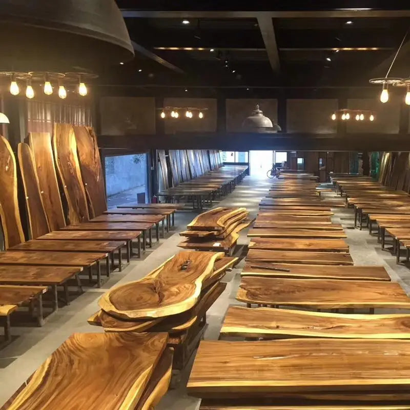 Live-Edge Walnut Epoxy River Dining Table