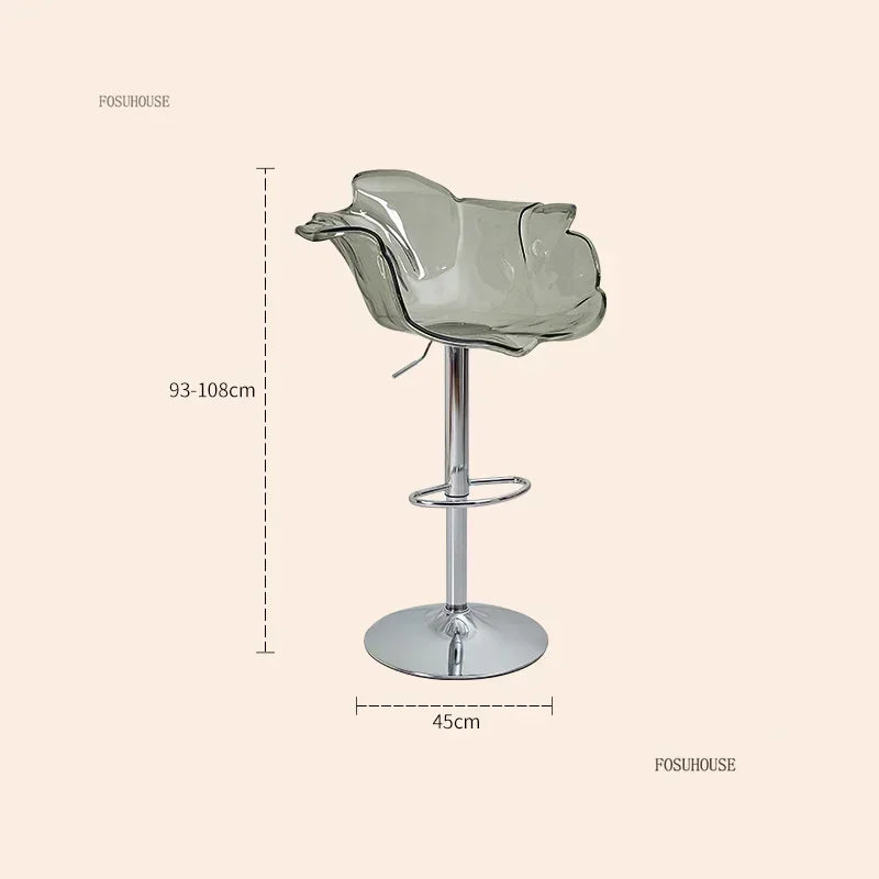 Height-Adjustable Tinted Acrylic Bar Stool