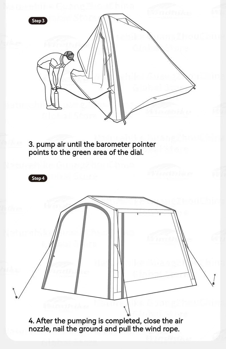 Naturehike AIR 7.0 Inflatable Car Tail Tent Portable SUV MPV Side Tunnel Tent Sunshade Waterproof Beach Car Rear Tent Camping Outdoor 35㎡ With Canopy
