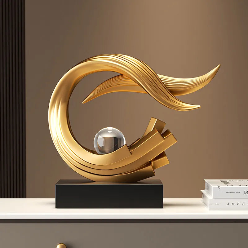 Swept Arc Resin Sculpture