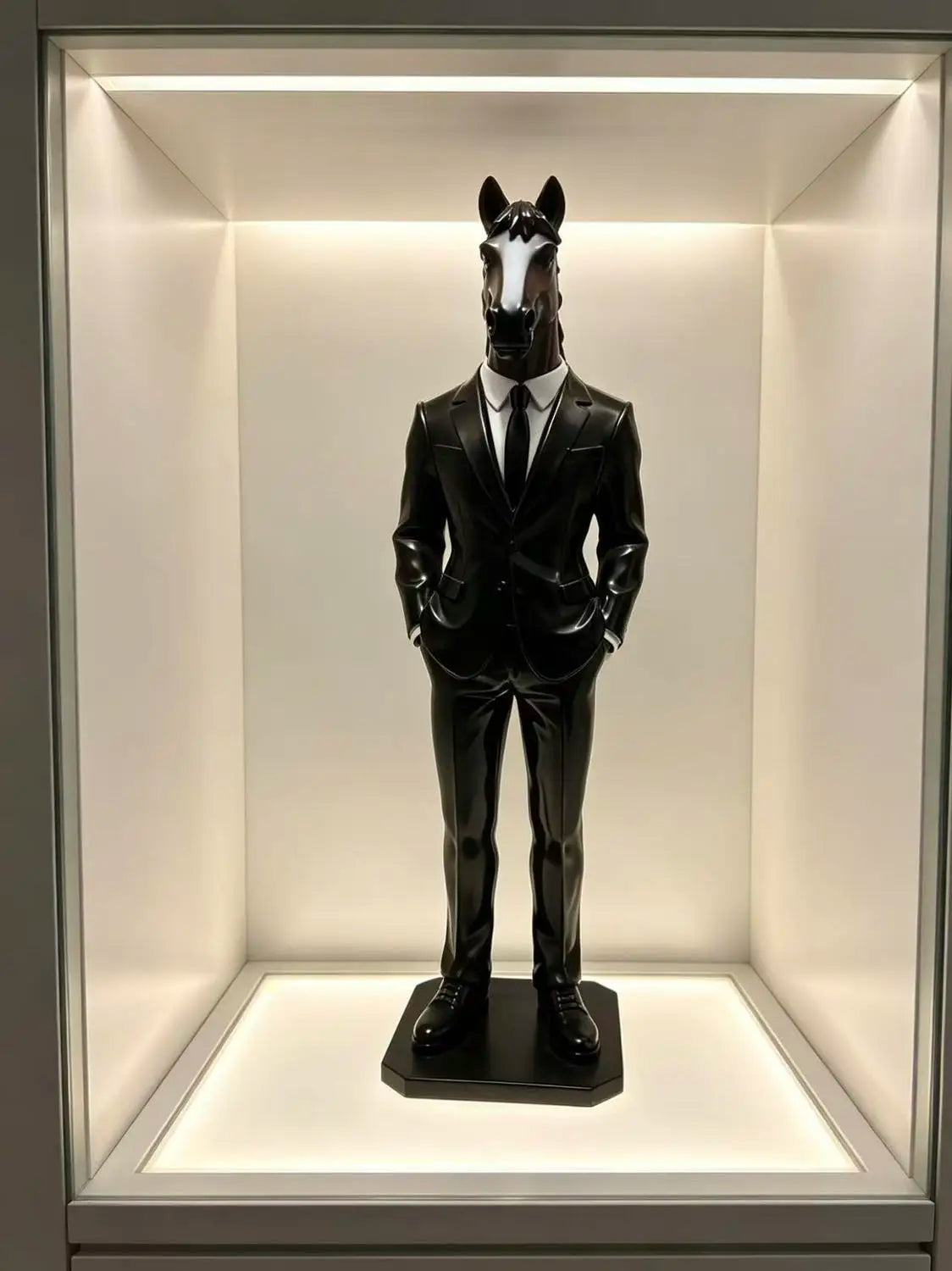 Suited Horse Resin Sculpture