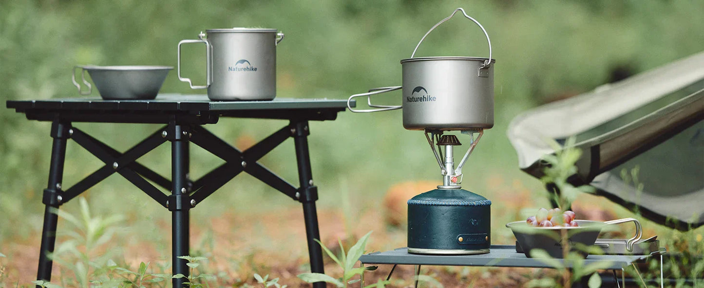 Naturehike Titanium Backpacking Cup / Pot Portable Ultralight Titanium Cup Outdoor Water Cup Cookware Mug with Foldable Handle Camping Equipment