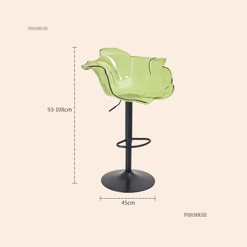 Height-Adjustable Tinted Acrylic Bar Stool