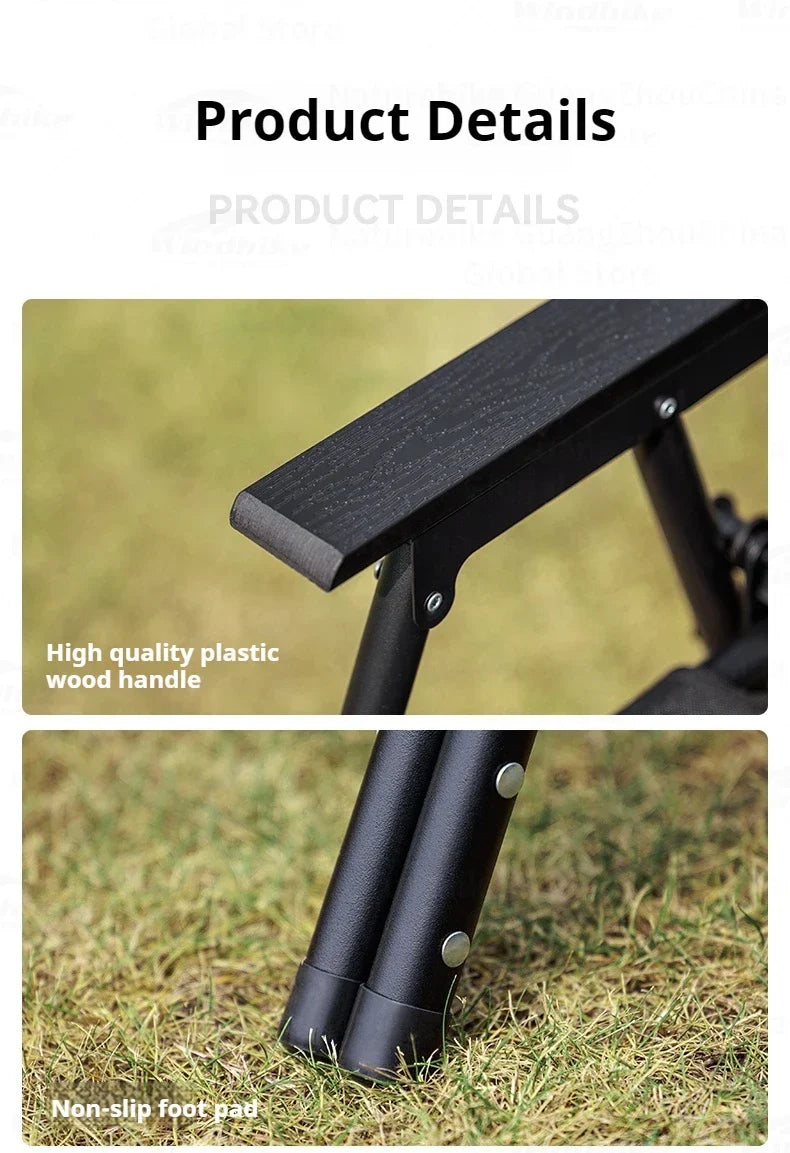 Blackdog Leisure Coffee Chair Portable Casual Folding Chair 600D Thick Double-Layer Oxford Cloth Camping Fishing Wood Armchair Bearing 120kg Seat