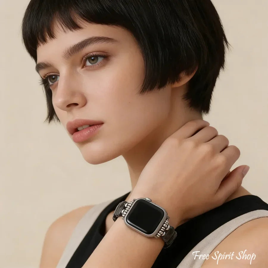 Natural Black Labradorite Apple Watch Band