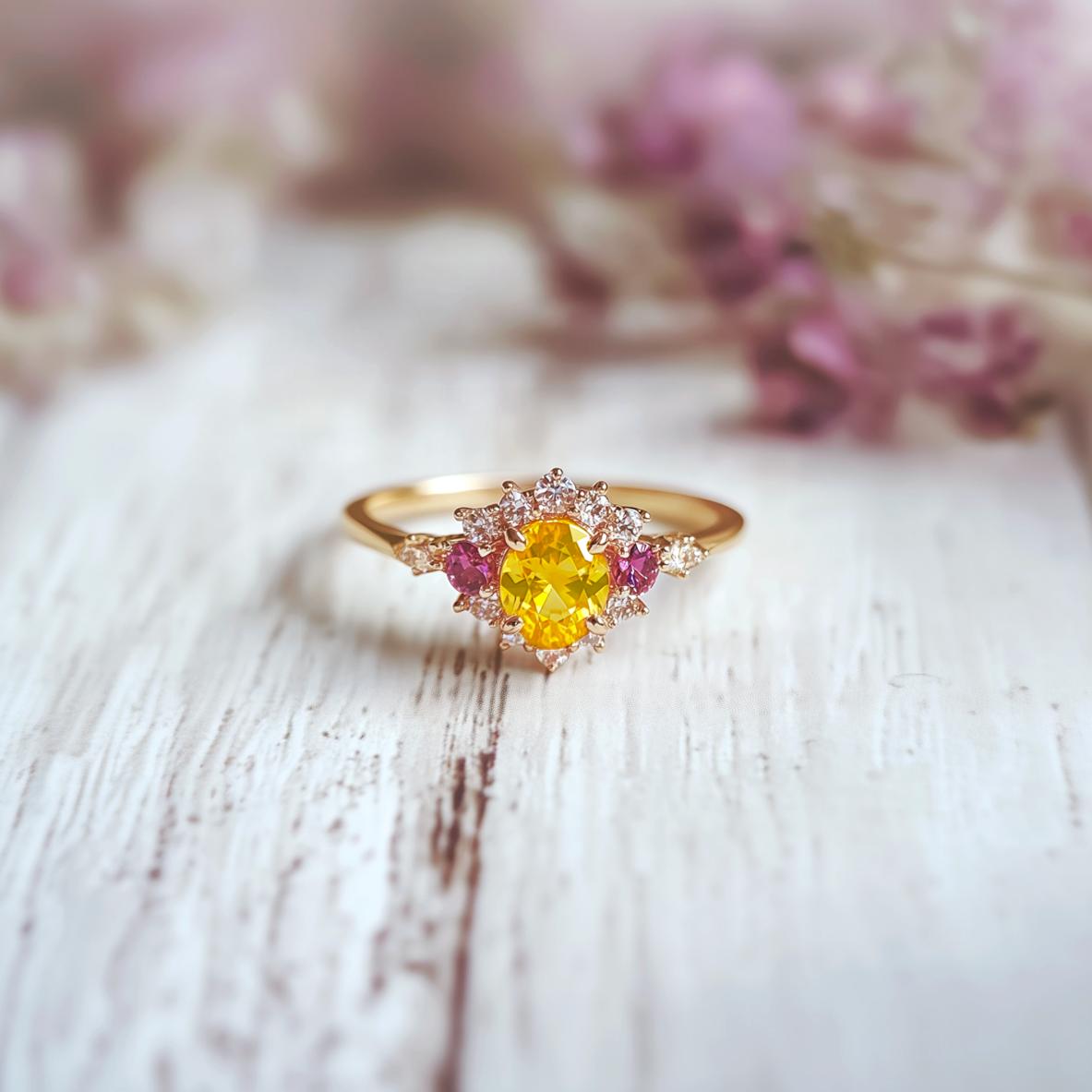 Sophie's Aura | Oval Cut Natural Yellow Sapphire Engagement Ring