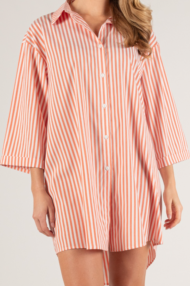 Simone Striped Shirt Dress