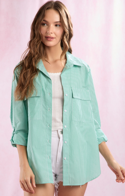 Elle Striped Button Up