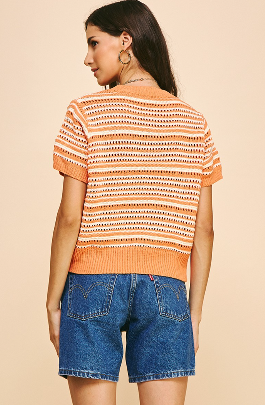 Ensley Eyelet Short Sleeve Sweater