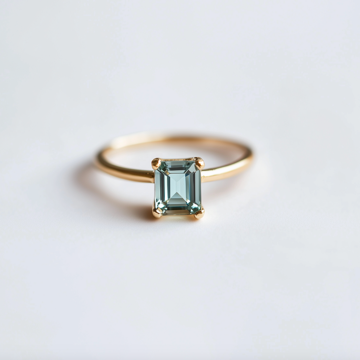 Gaia’s Solace | Emerald Cut Green Tourmaline Solitaire Engagement Ring