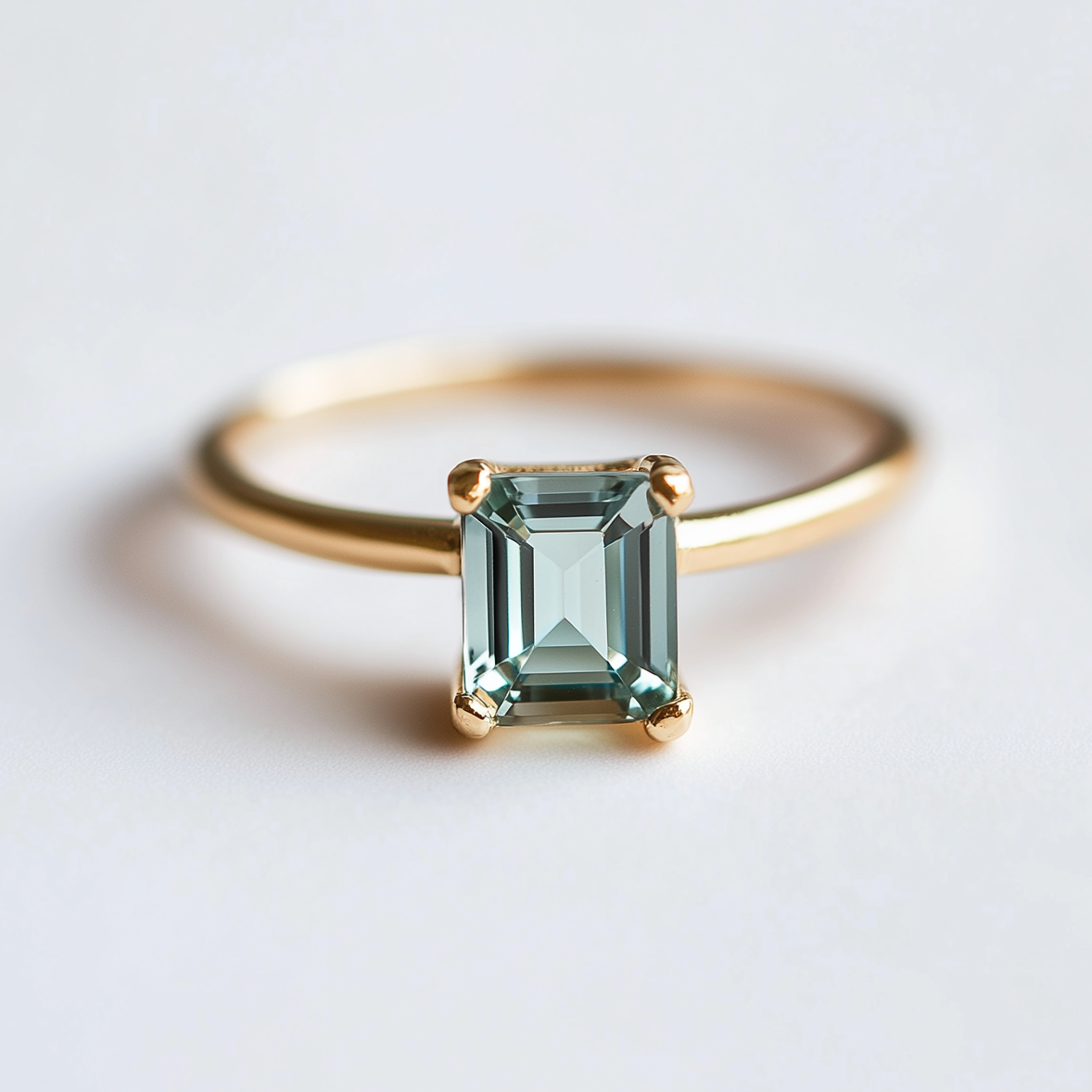 Gaia’s Solace | Emerald Cut Green Tourmaline Solitaire Engagement Ring