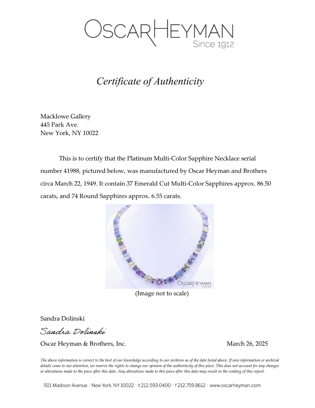 Oscar Heyman Multi-color Sapphire Necklace