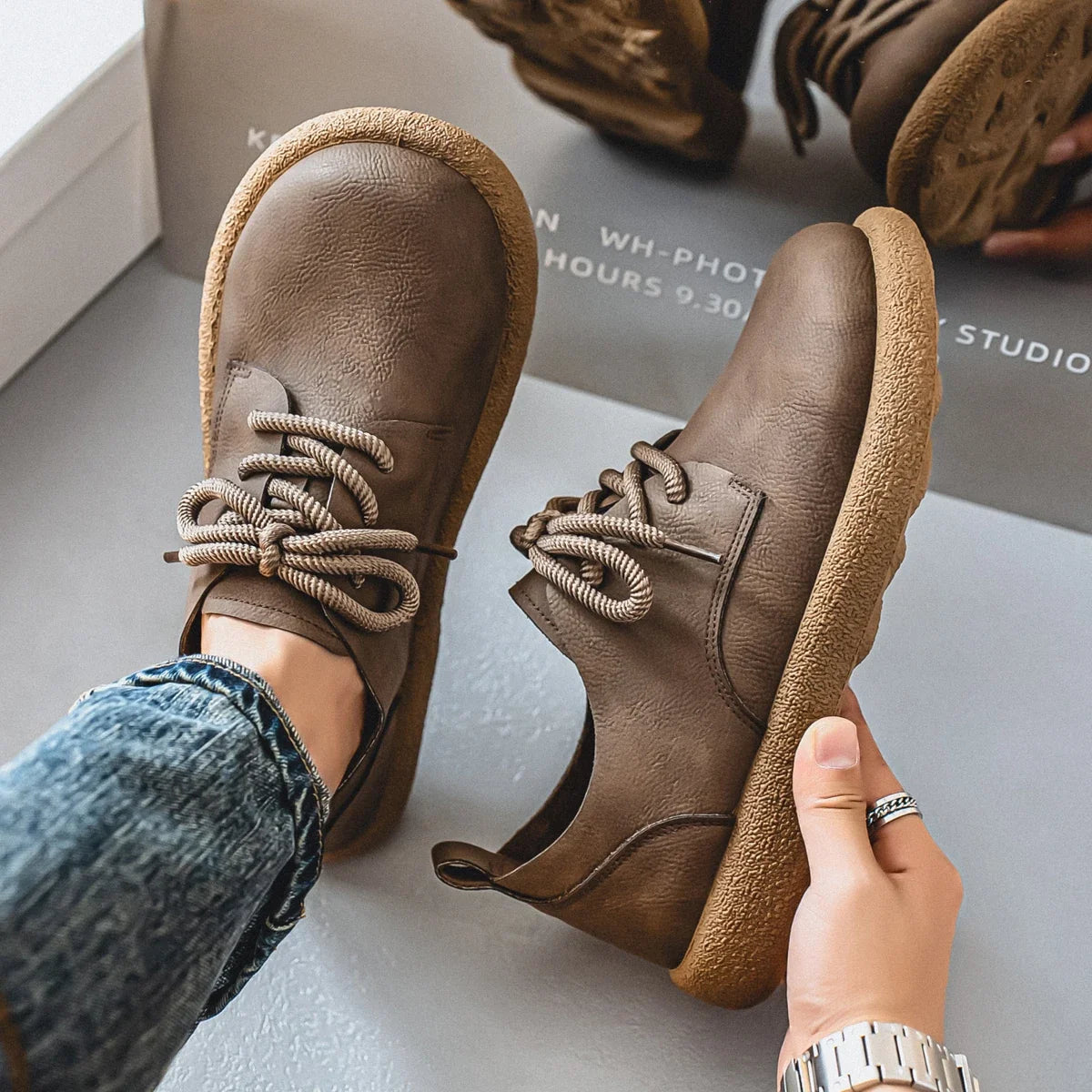 Low-Seam Round-Toe Oxford
