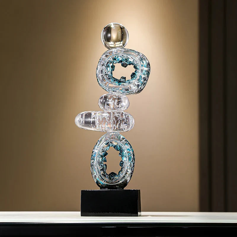Stacked Totem Resin Sculpture