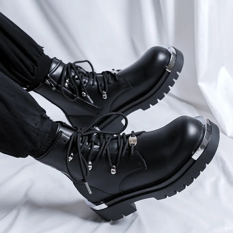 The Harken — Moto Ankle Boot in Jet Black