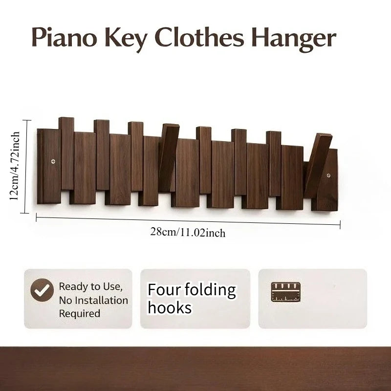 Piano-Key Wall Hook Rack