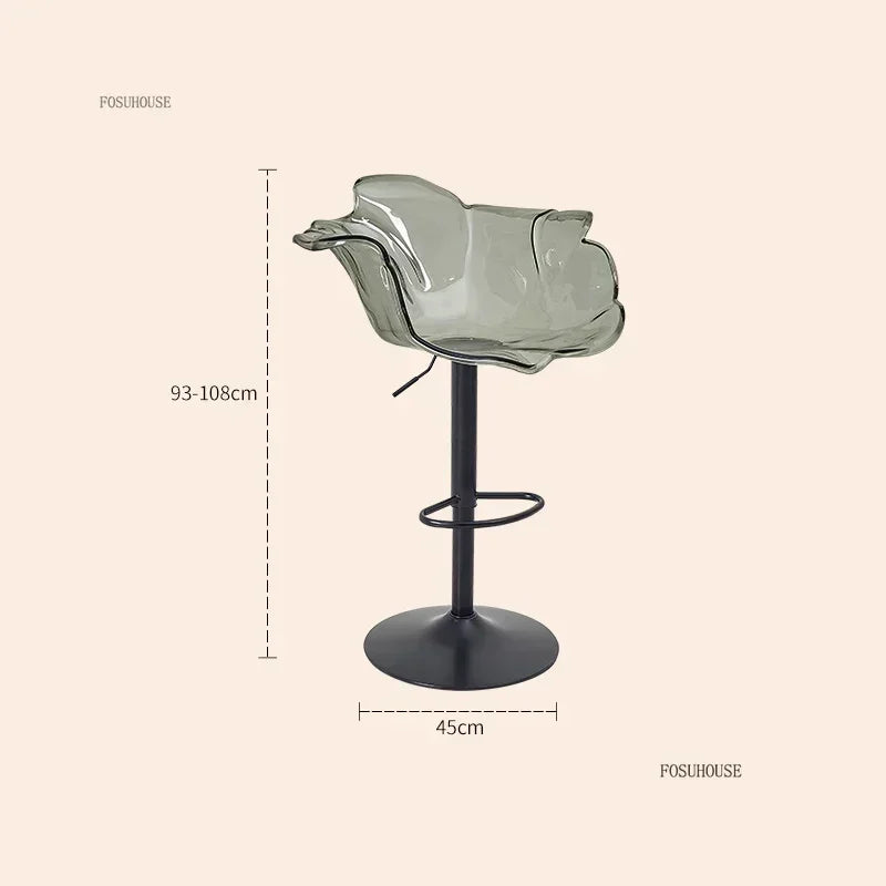 Height-Adjustable Tinted Acrylic Bar Stool