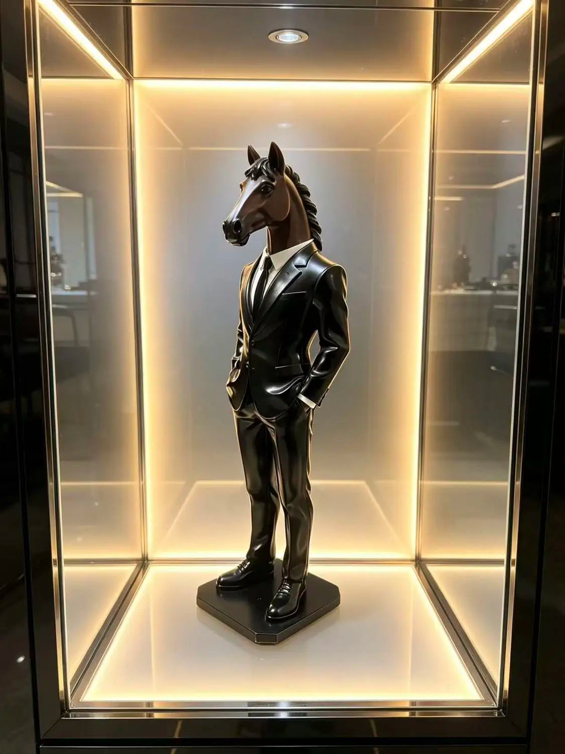 Suited Horse Resin Sculpture