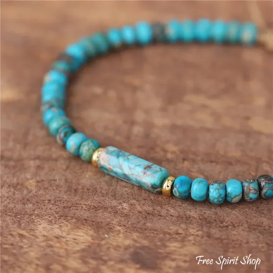 Natural Amazonite Minimalist Adjustable Bracelet
