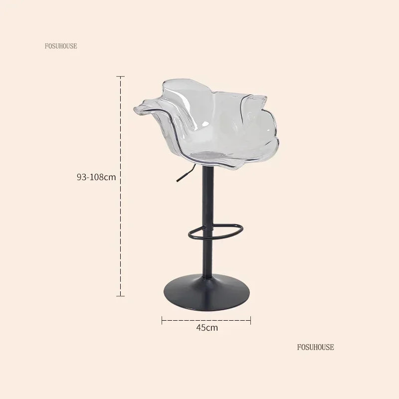 Height-Adjustable Tinted Acrylic Bar Stool