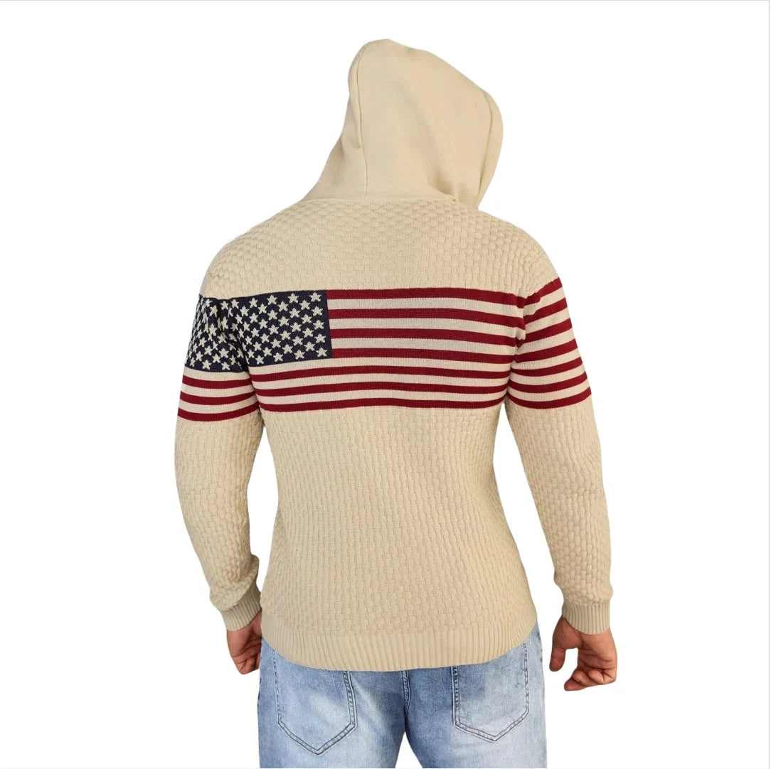Heritage Stripe Knit Pullover Hoodie