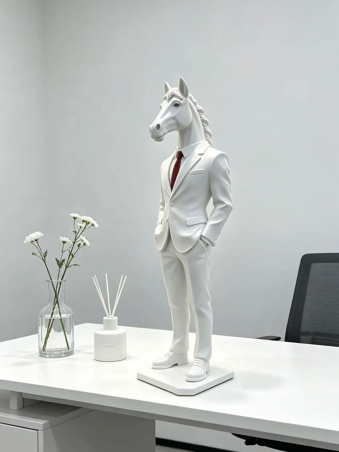 Suited Horse Resin Sculpture