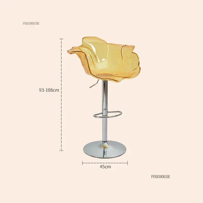 Height-Adjustable Tinted Acrylic Bar Stool