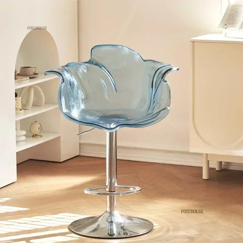 Height-Adjustable Tinted Acrylic Bar Stool