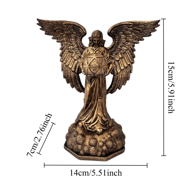 Winged Angel Globe Resin Sculpture