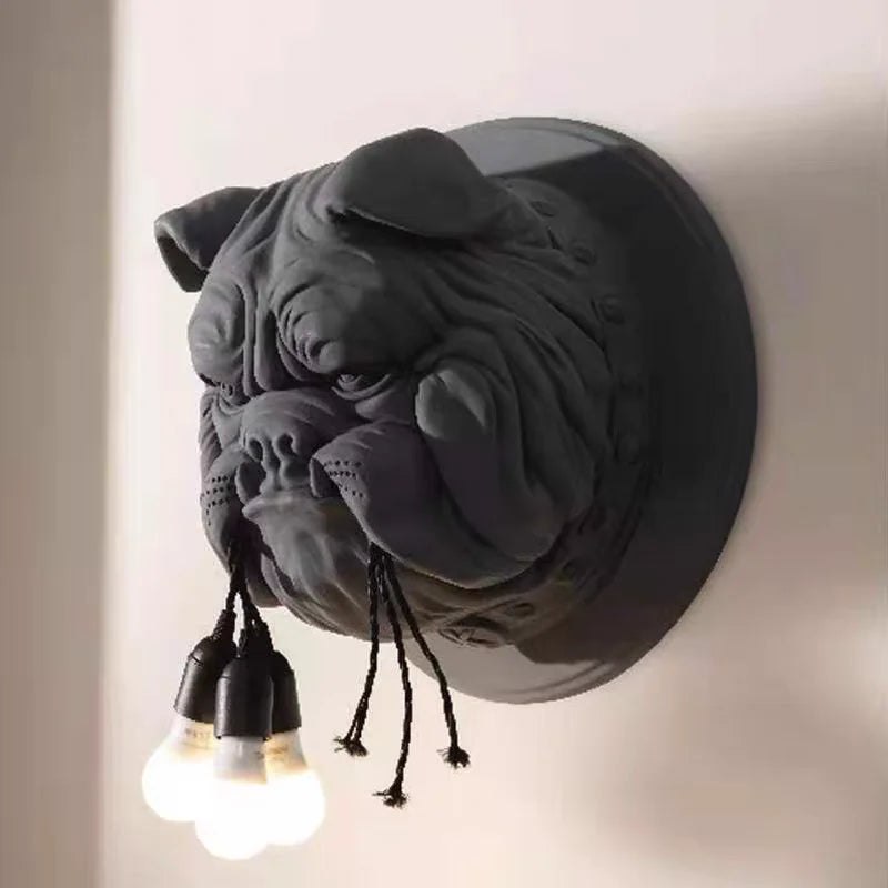 Bulldog Head Wall Sconce