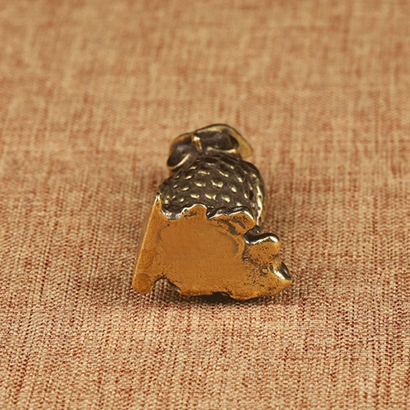 Miniature Brass Owl Sculpture