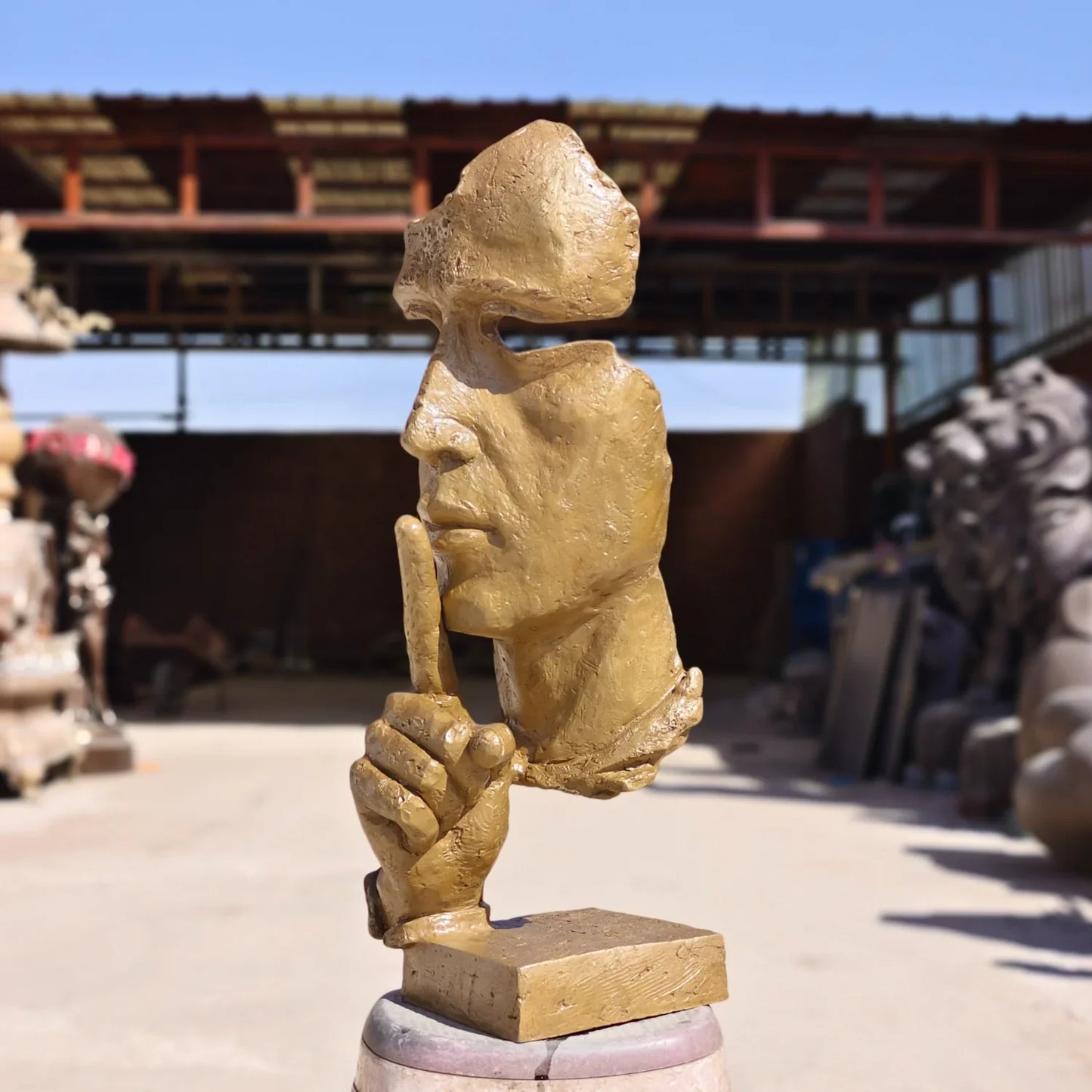 THE SILENCE | Abstract Bronze Face Sculpture