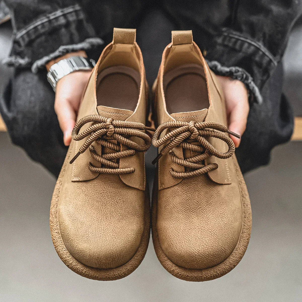 Low-Seam Round-Toe Oxford