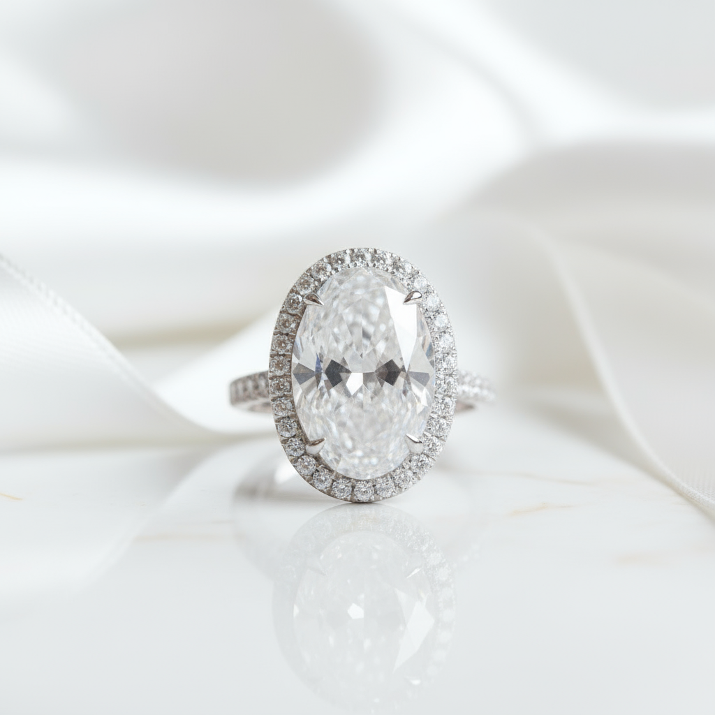8ct Oval Cut Diamond Option Engagement Ring