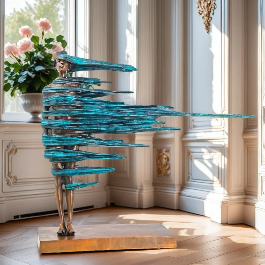 THE CURRENT | Wind-Form Female Bronze Sculpture