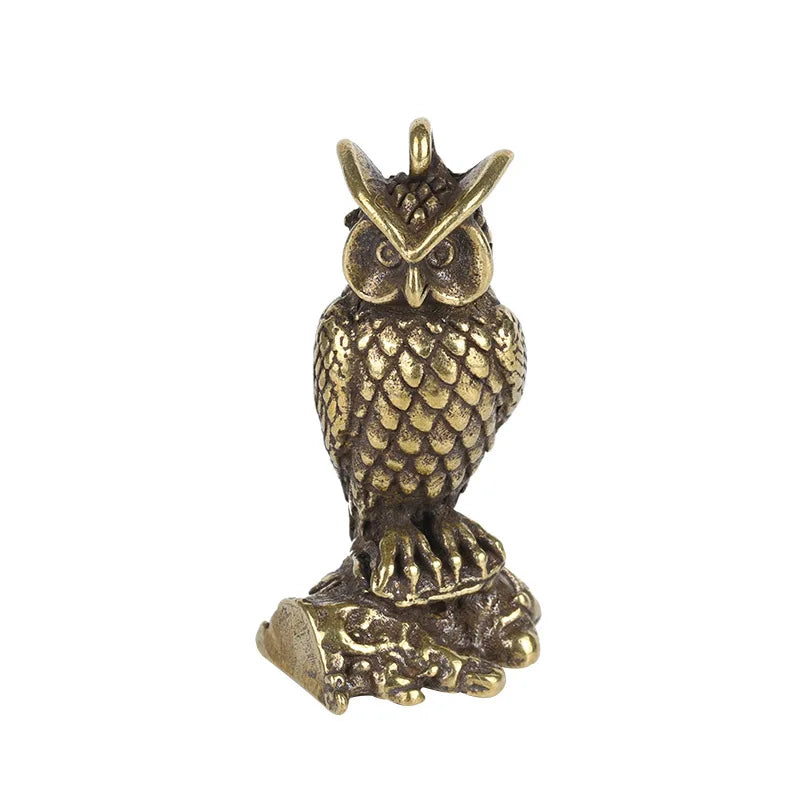 Miniature Brass Owl Sculpture