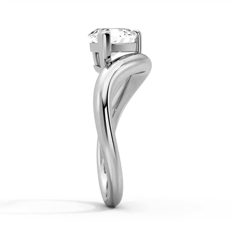 Silhouette Solitaire Pear Cut Moissanite Engagement Ring