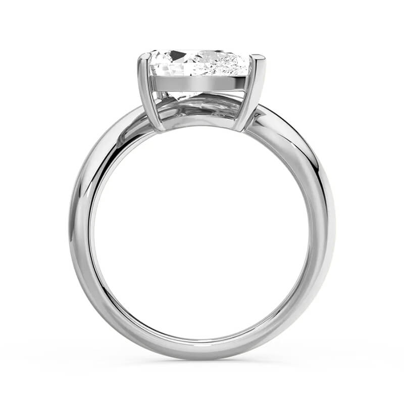 Silhouette Solitaire Pear Cut Moissanite Engagement Ring