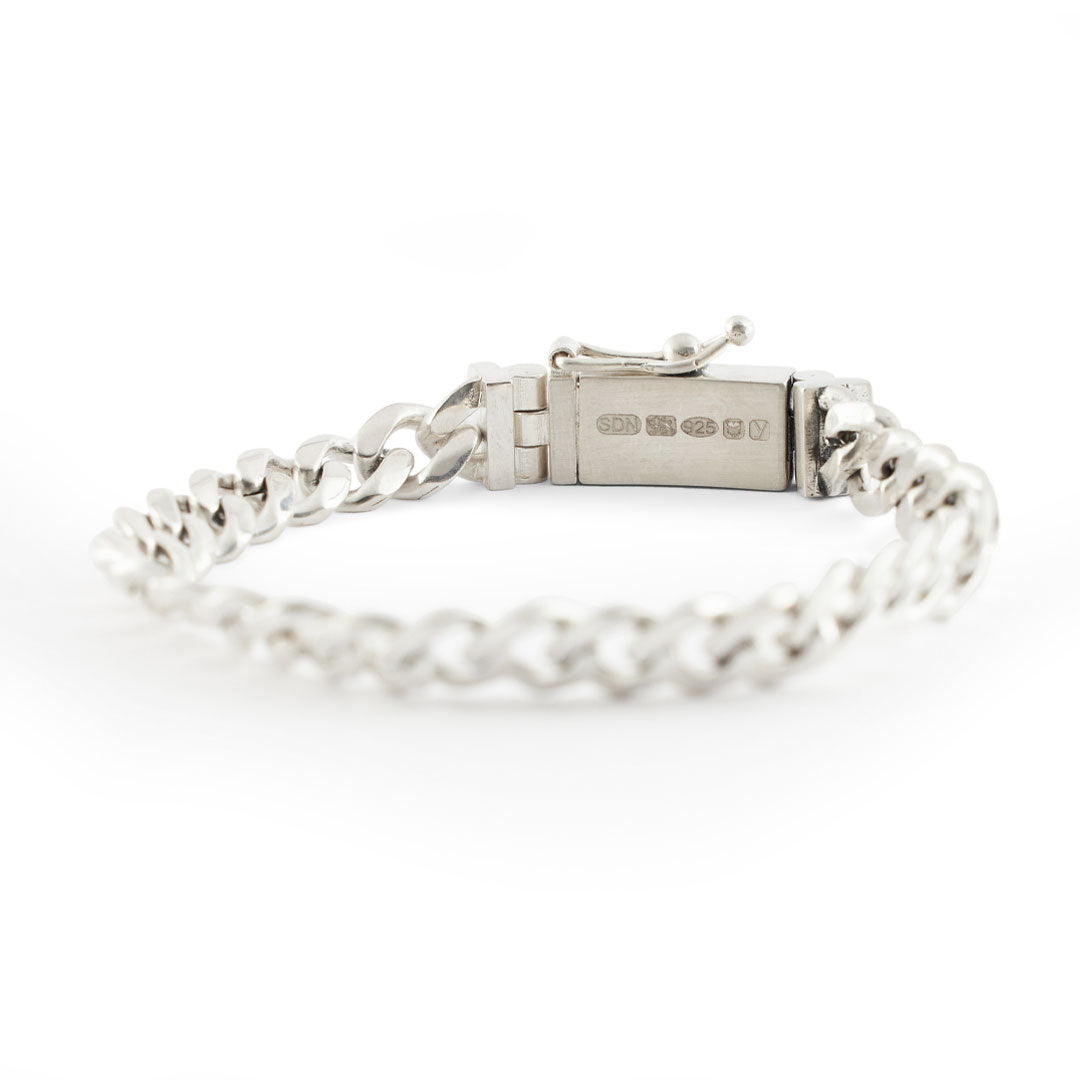 Silver 8mm Curb Bracelet