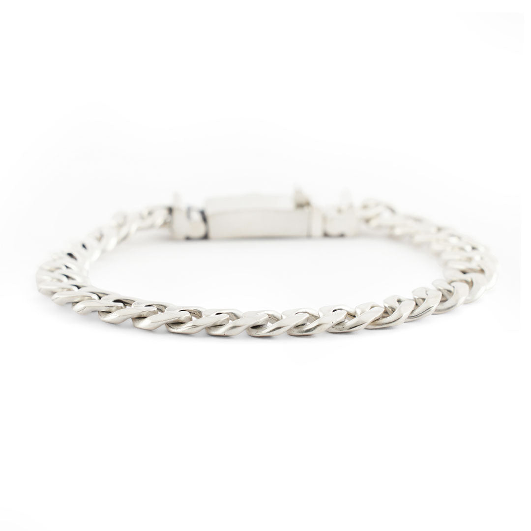 Silver 8mm Curb Bracelet